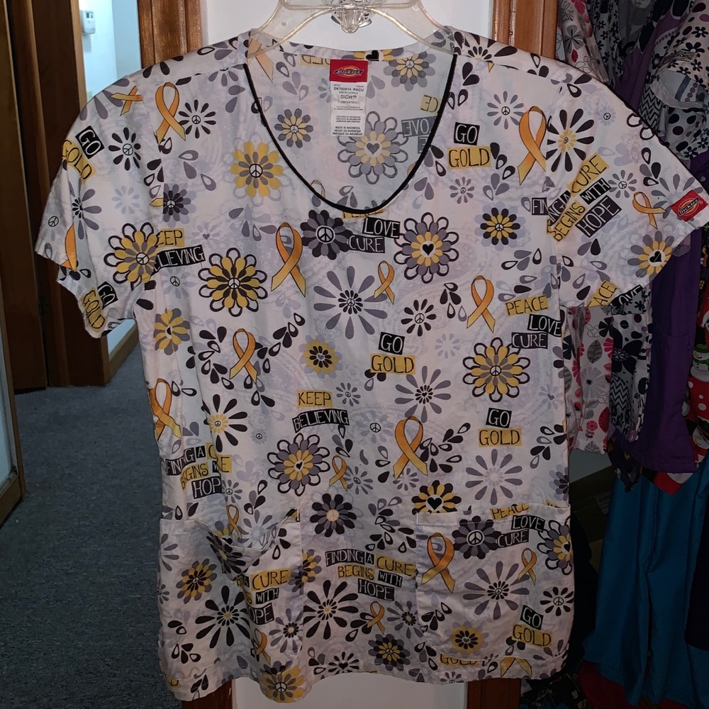 Childhood cancer awareness scrub Top